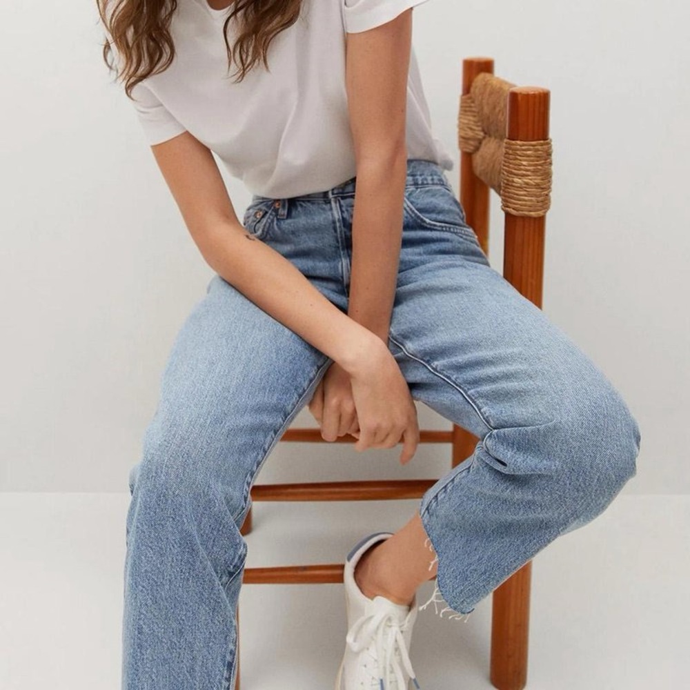 MANGO MNG • Havana High Waisted Mid Cropped Straight Jeans - Picture 3 of 9